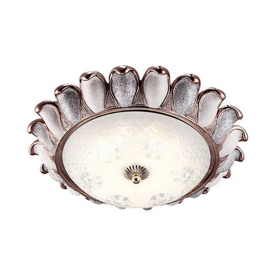 Sunflower Glass Ceiling Lamp: Textured Led Flush Mount 14/18/22 Width Silver/Gold Ideal For