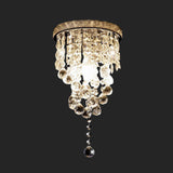 Modern Cylindrical Crystal Flush Mount Ceiling Light Fixture