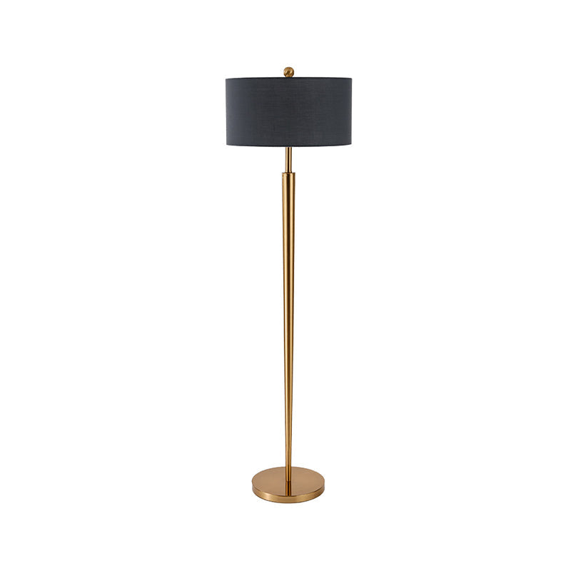 Nordic Black Drum Shade Floor Lamp - Stylish Reading Light For Drawing Room
