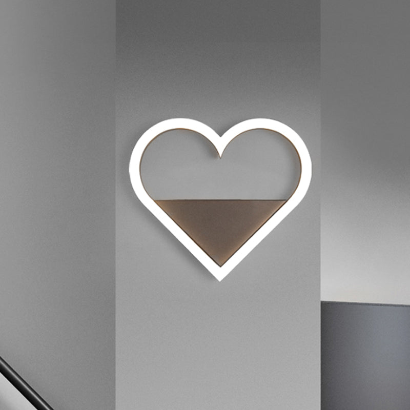 Nordic Flush Mount Wall Sconce With Led Light Coffee Heart Shape/Black Wifi Acrylic Shade And Elk