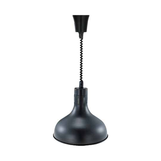 Extendable Pendant Lighting With Retro Dome Shade - Black 7’/11.5’ W