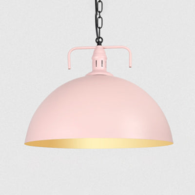 Stylish 1-Light Dark Blue Pendant Light For Living Room - 8’/10’ Domed Ceiling Fixture Pink / 10’