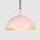 Stylish 1-Light Dark Blue Pendant Light For Living Room - 8’/10’ Domed Ceiling Fixture Pink / 10’