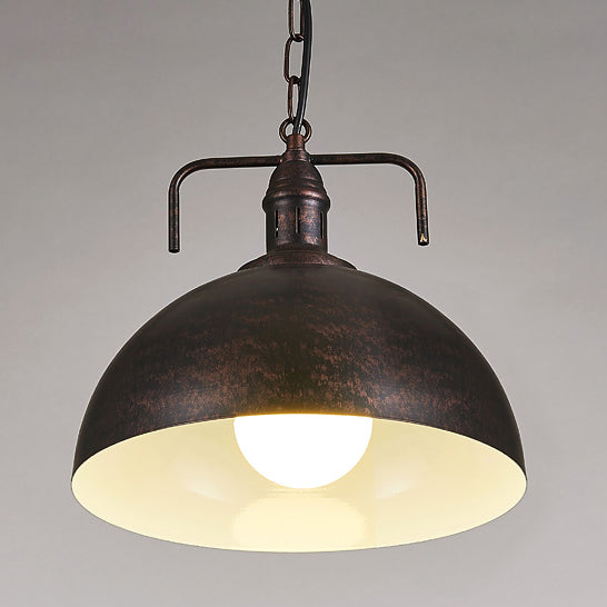 Stylish 1-Light Metal Pendant Light In Dark Blue - Domed Ceiling Fixture For Living Room (8 Or 10