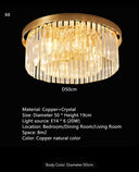 Lampe encastrée en cristal - Plafonnier à tambour en laiton Simplicity pour chambre d'amis (6 ampoules)