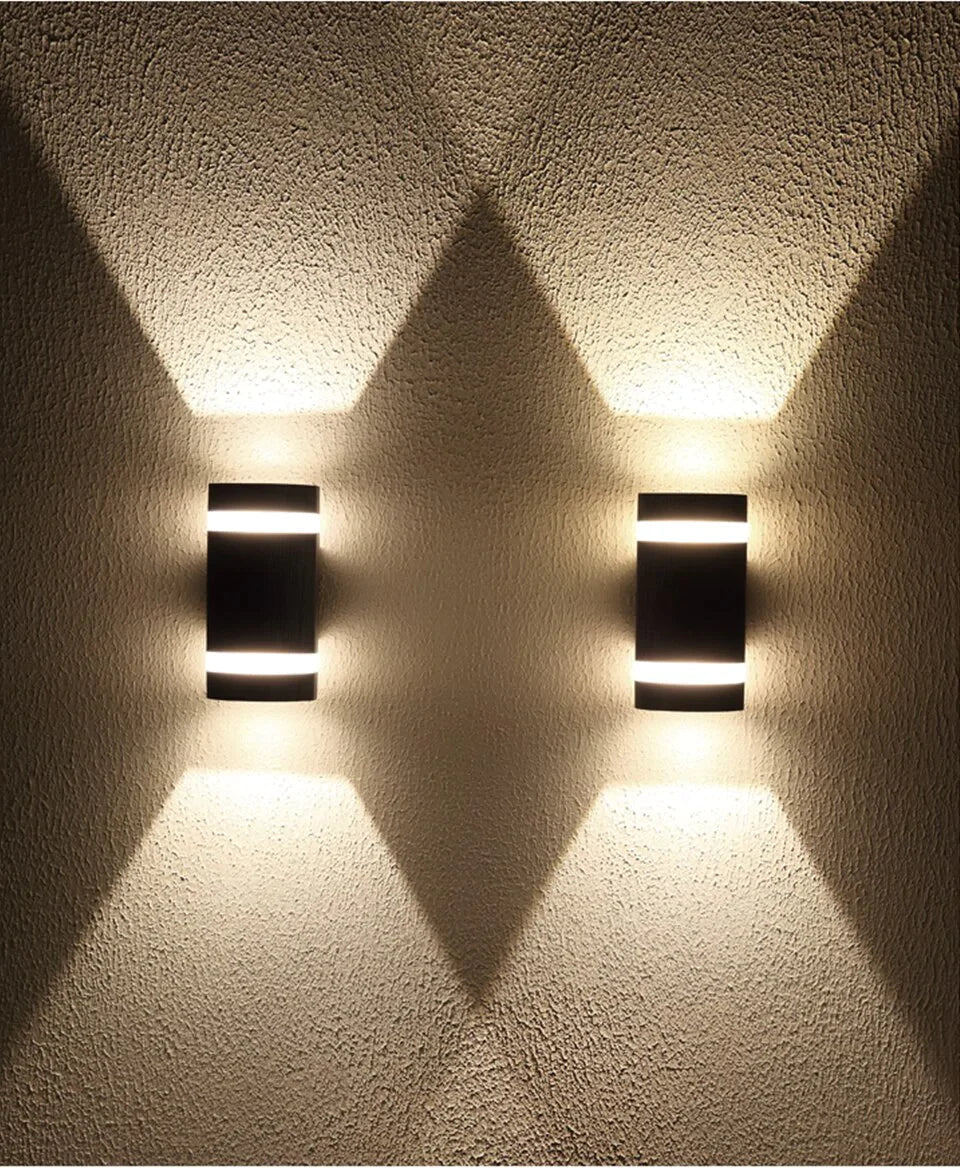 Modern Led Wall Light Outdoor Ip65 Waterproof Aluminum Black Lamps Porch Garden Lamp 6W 12W 110V