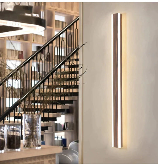 New Chinese Outdoor Wall Lamp Waterproof Stainless Steel Long Led Imitation Marble Light Garden