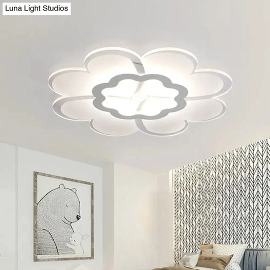 Minimalist Flush Mount Led Ceiling Lamp In White With Ultrathin Design & Acrylic Finish