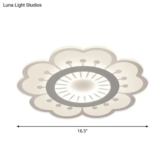 Minimalist Flush Mount Led Ceiling Lamp In White With Ultrathin Design & Acrylic Finish
