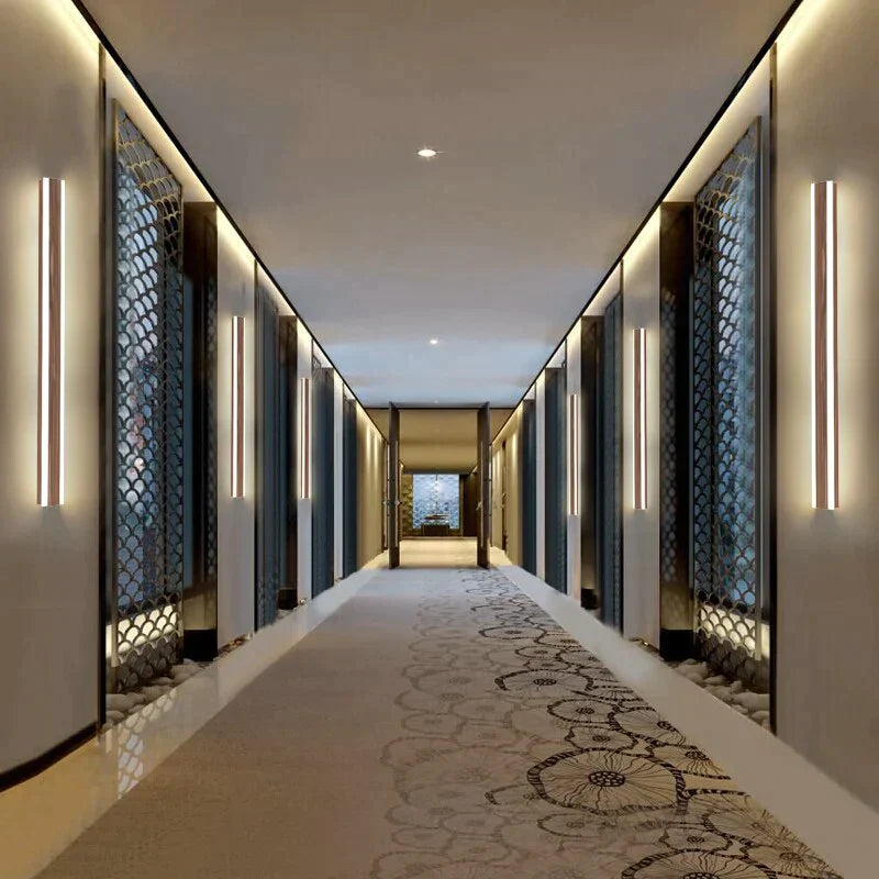 New Chinese Outdoor Wall Lamp Waterproof Stainless Steel Long Led Imitation Marble Light Garden