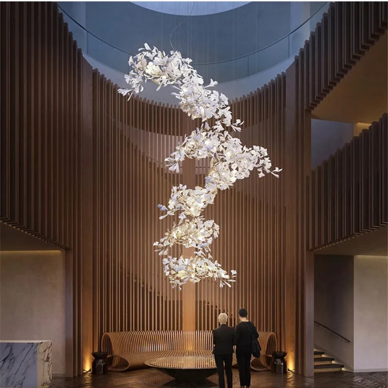 Liora Luxury Duplex Chandelier – Modern Villa Staircase Lighting