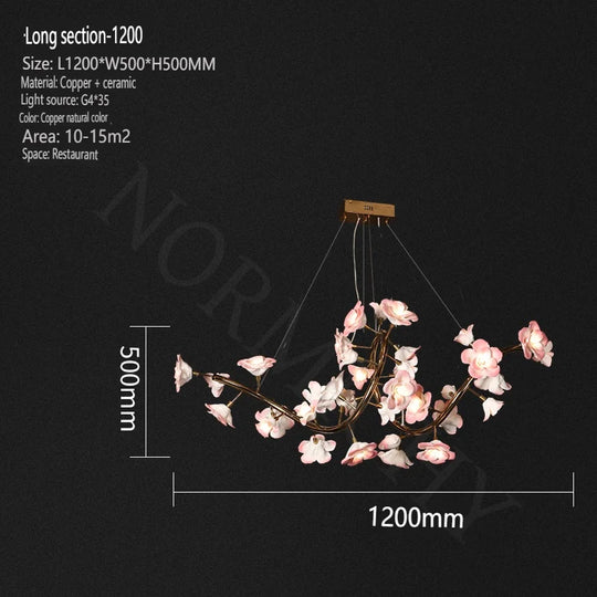 Florencia Ceramic Flower Chandelier – Postmodern Luxury Lighting 120X50CM