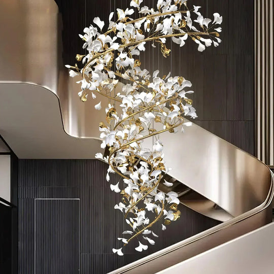 Aurelia Luxury Ginkgo Leaf Chandelier – Statement Lighting