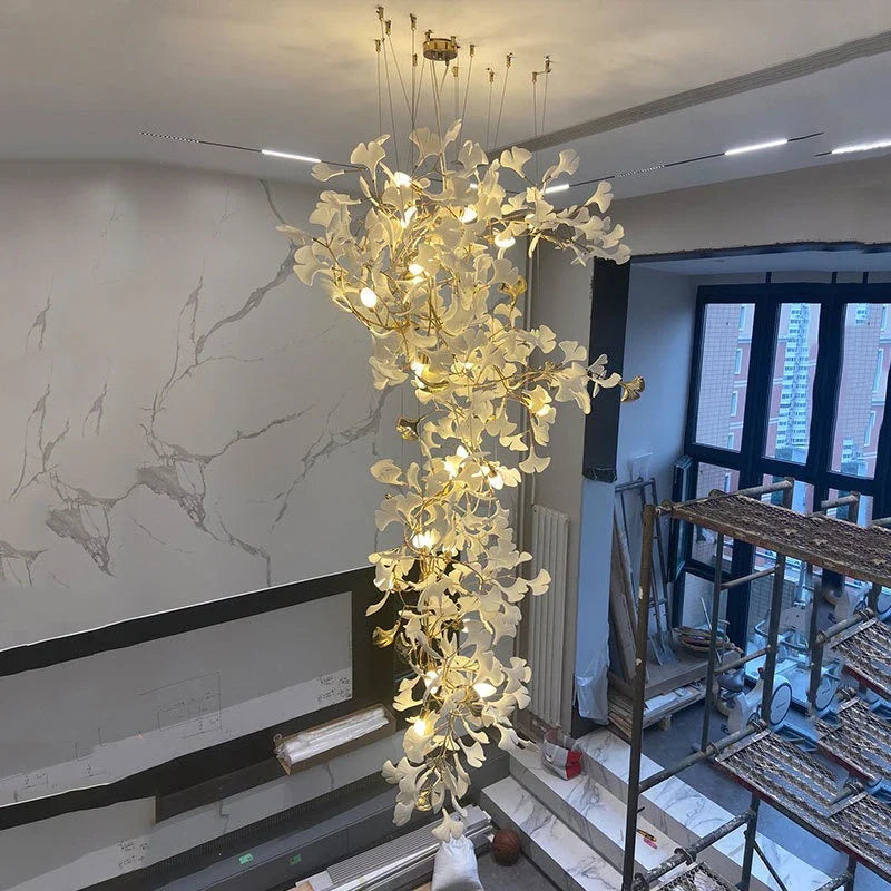 Liora Luxury Duplex Chandelier – Modern Villa Staircase Lighting