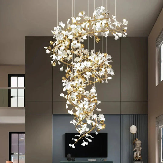 Aurelia Luxury Ginkgo Leaf Chandelier – Statement Lighting