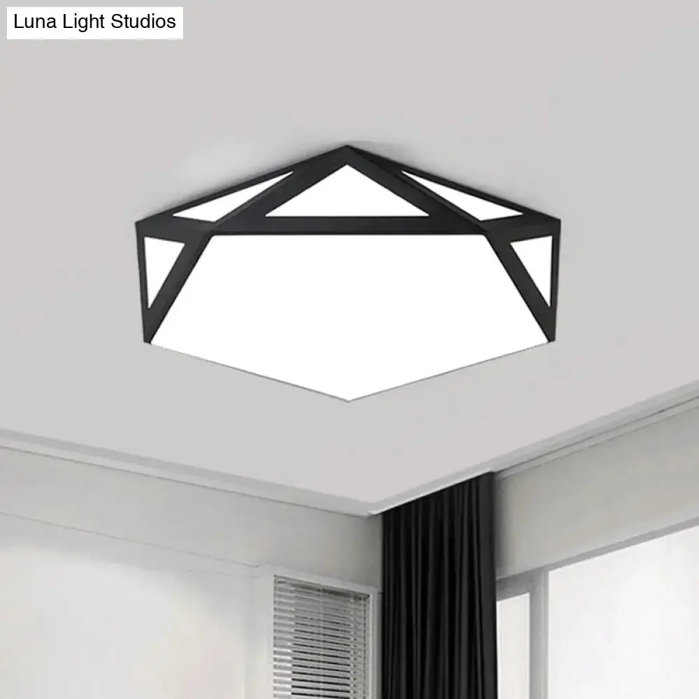 16.5’/20.5’ Modern Black/White Led Flush Ceiling Light - Foyer Flush-Mount Fixture With