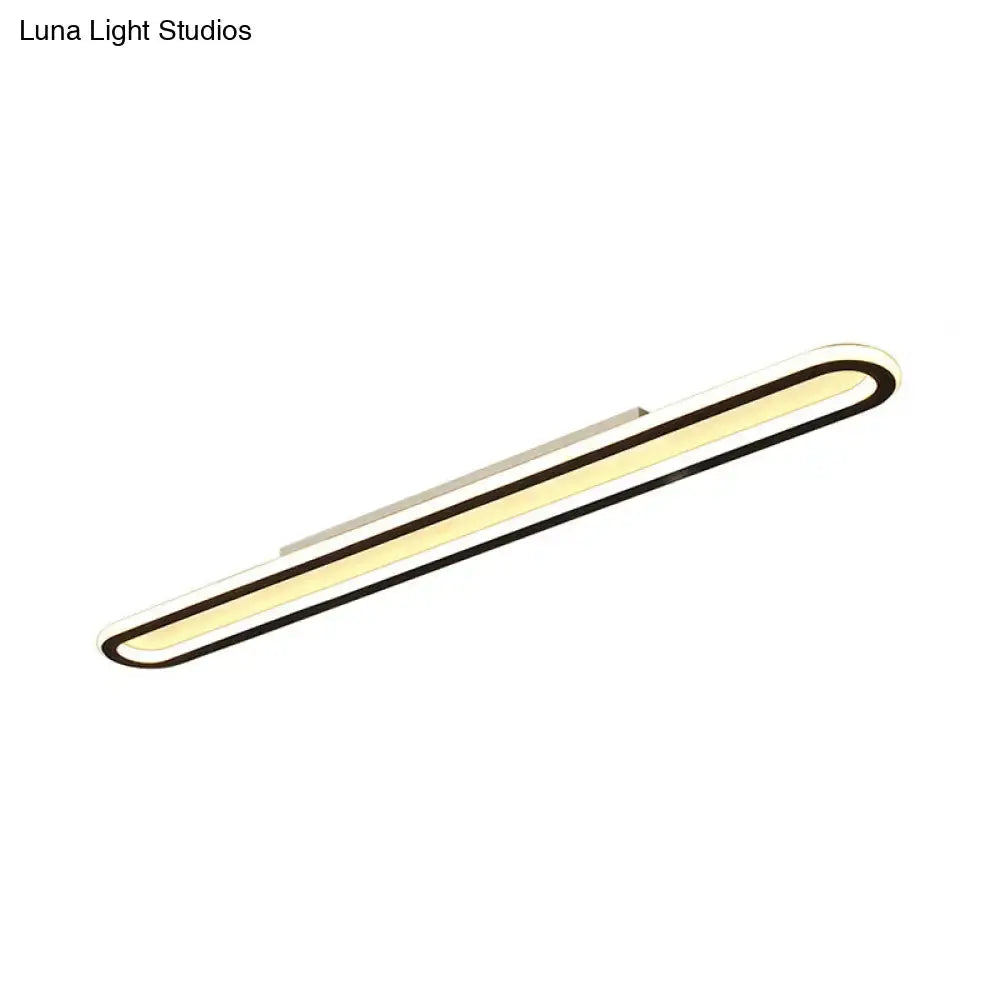 Sleek Black Slim Ceiling Mount Light - Acrylic 16’/23.5’/39’ L Led Corridor Flushmount
