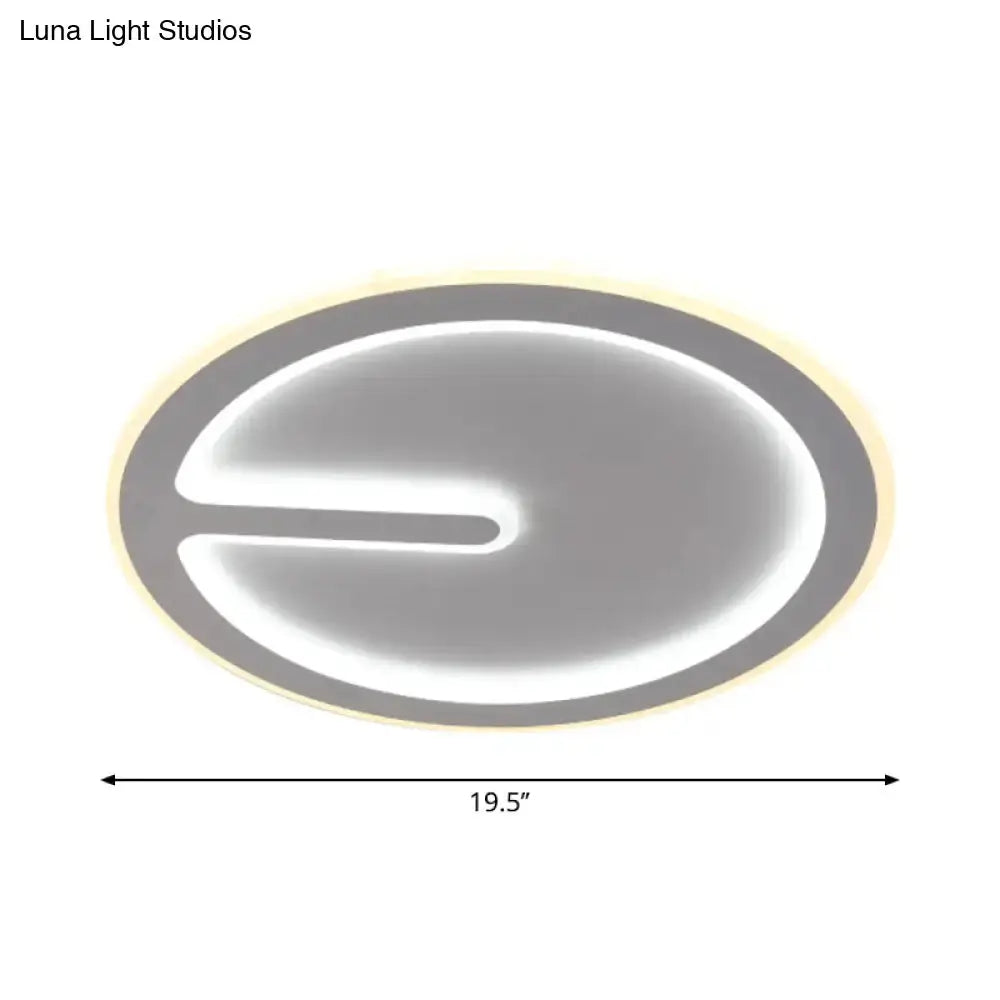 Acrylic Flush-Mount Led Clock Ceiling Light For Bedroom - Simplicity White With Warm/White