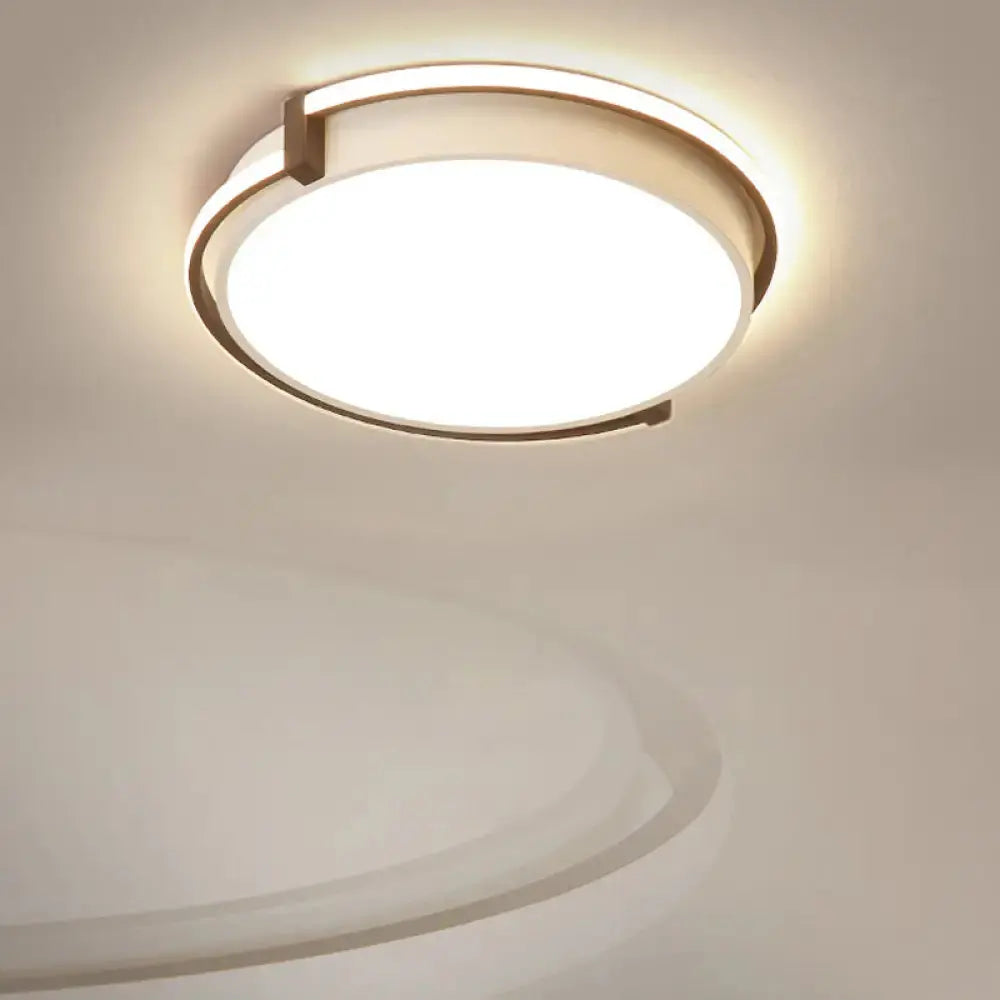 Dorm Room Led Flushmount Ceiling Light With Minimalist Design And Acrylic Shade (Grey/White) -