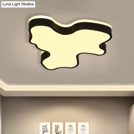 Abstract Flush Light - 16’/19.5’/23.5’ Width Black/White Shade Led Contemporary Mount In Warm/White