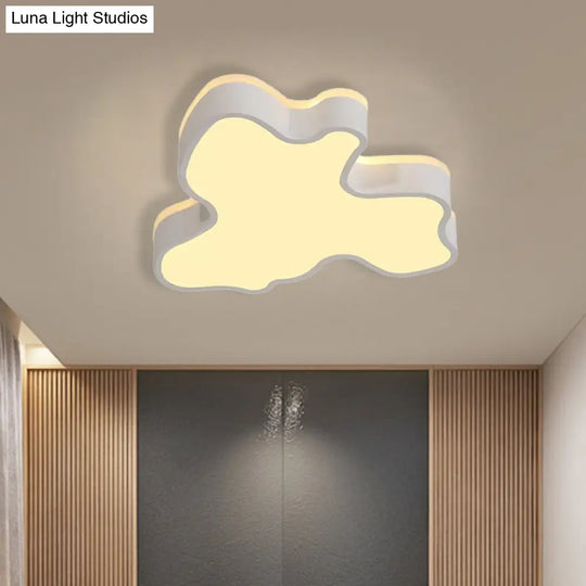 Abstract Flush Light - 16’/19.5’/23.5’ Width Black/White Shade Led Contemporary Mount In Warm/White
