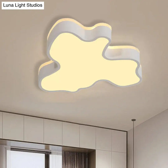 Abstract Flush Light - 16’/19.5’/23.5’ Width Black/White Shade Led Contemporary Mount In Warm/White