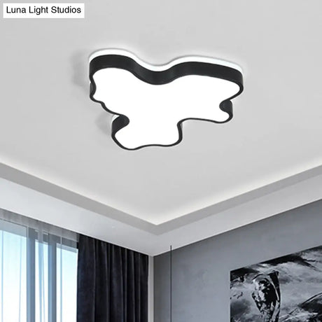 Abstract Flush Light - 16’/19.5’/23.5’ Width Black/White Shade Led Contemporary Mount In Warm/White