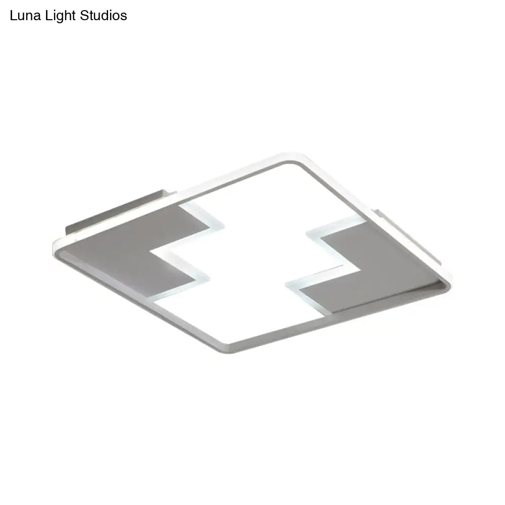 Acrylic Block Led Flush Ceiling Light Fixture - Simplicity Design 19’/23’/27.5’ Wide