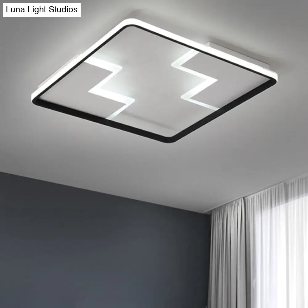 Acrylic Block Led Flush Ceiling Light Fixture - Simplicity Design 19/23/27.5 Wide White/Black