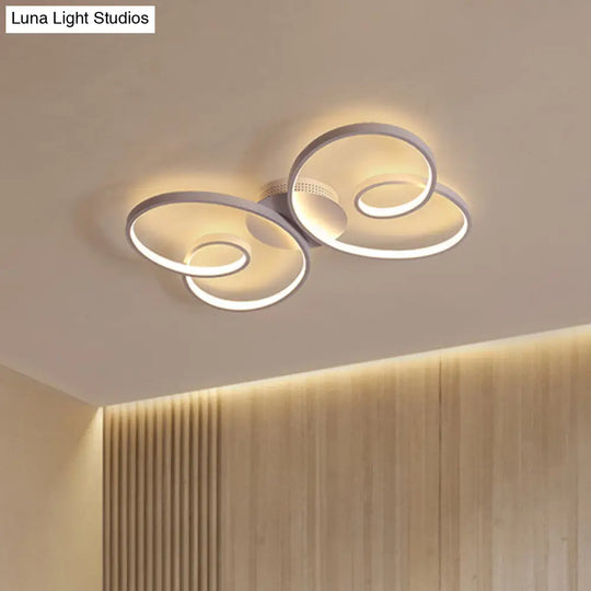 Acrylic Butterfly Led Flush Mount Spotlight: Minimalistic Black/White Ceiling Light