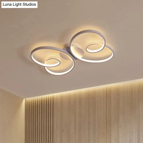 Acrylic Butterfly Led Flush Mount Spotlight: Minimalistic Black/White Ceiling Light