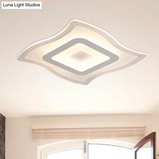 Acrylic Carpet Flush Ceiling Light - Modern Led Mount Lamp | 16.5’/20.5’/23.5’ Wide Warm/White