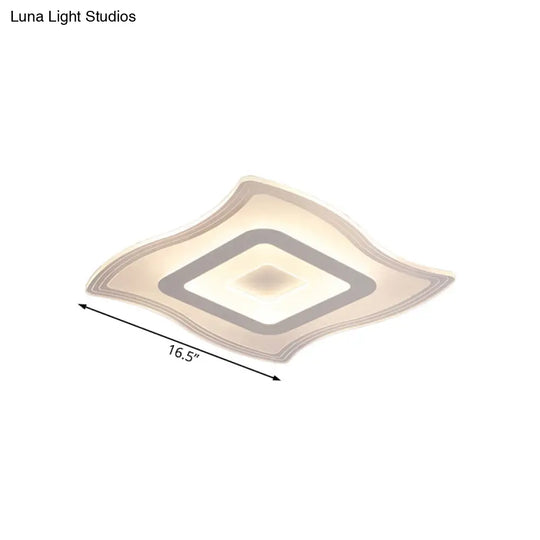 Acrylic Carpet Flush Ceiling Light - Modern Led Mount Lamp | 16.5’/20.5’/23.5’ Wide Warm/White