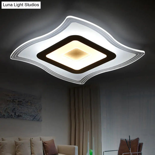 Acrylic Carpet Flush Ceiling Light - Modern Led Mount Lamp | 16.5’/20.5’/23.5’ Wide