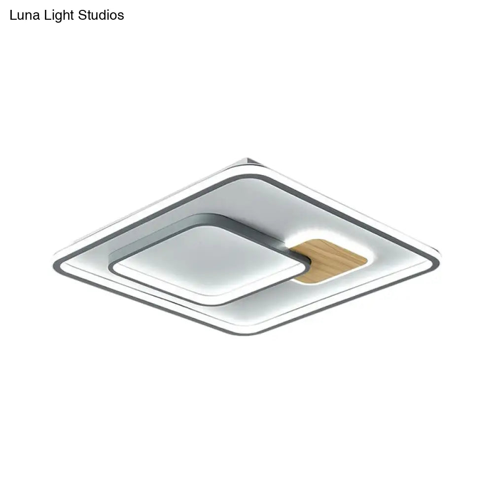 Acrylic Ceiling Mounted Led Flush Lamp - Minimalistic Design With Warm/White Light 16.5’/20.5’ Width