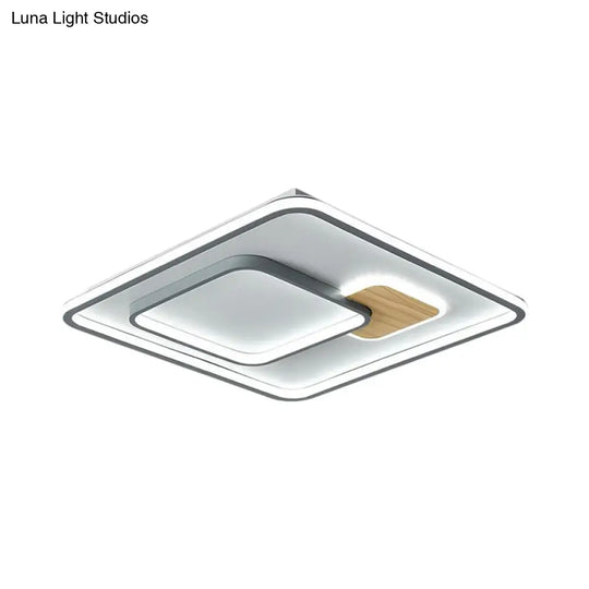 Acrylic Ceiling Mounted Led Flush Lamp - Minimalistic Design With Warm/White Light 16.5’/20.5’ Width