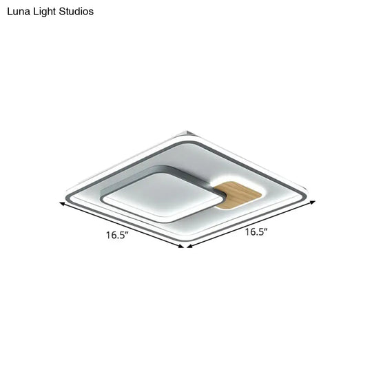 Acrylic Ceiling Mounted Led Flush Lamp - Minimalistic Design With Warm/White Light 16.5/20.5 Width
