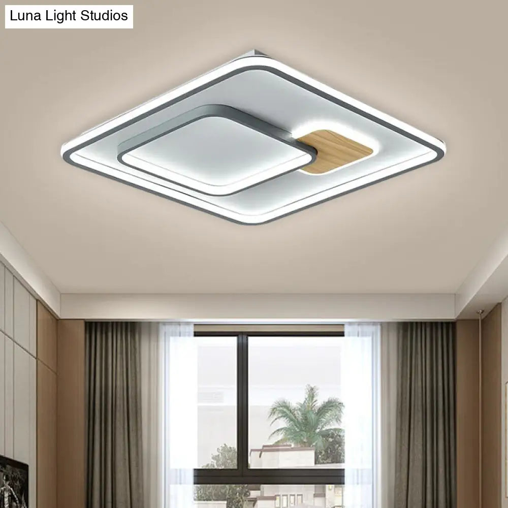 Acrylic Ceiling Mounted Led Flush Lamp - Minimalistic Design With Warm/White Light 16.5/20.5 Width