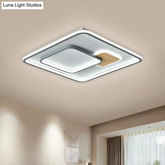 Acrylic Ceiling Mounted Led Flush Lamp - Minimalistic Design With Warm/White Light 16.5/20.5 Width