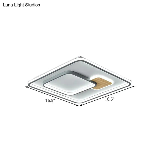 Acrylic Ceiling Mounted Led Flush Lamp - Minimalistic Design With Warm/White Light 16.5’/20.5’ Width