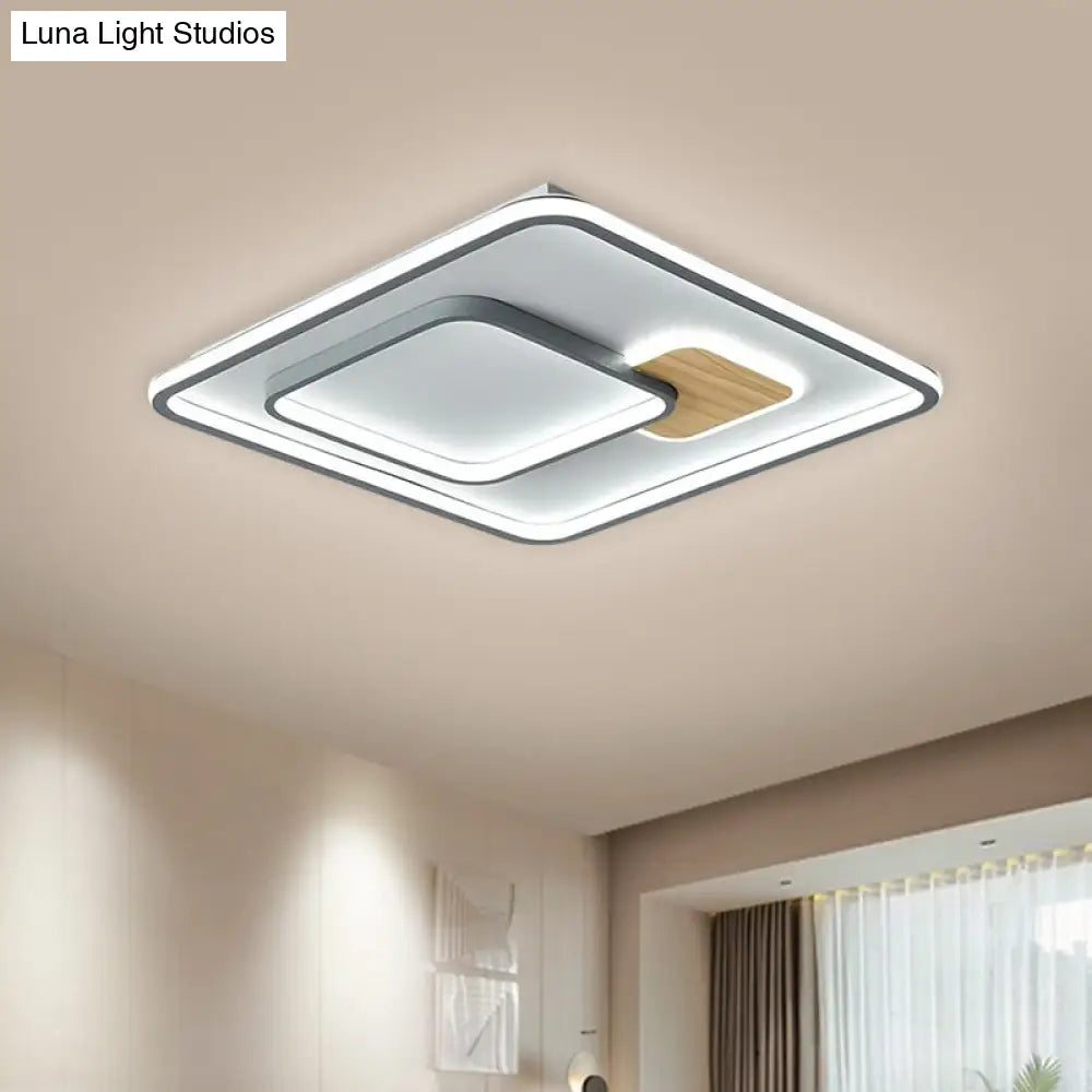 Acrylic Ceiling Mounted Led Flush Lamp - Minimalistic Design With Warm/White Light 16.5’/20.5’