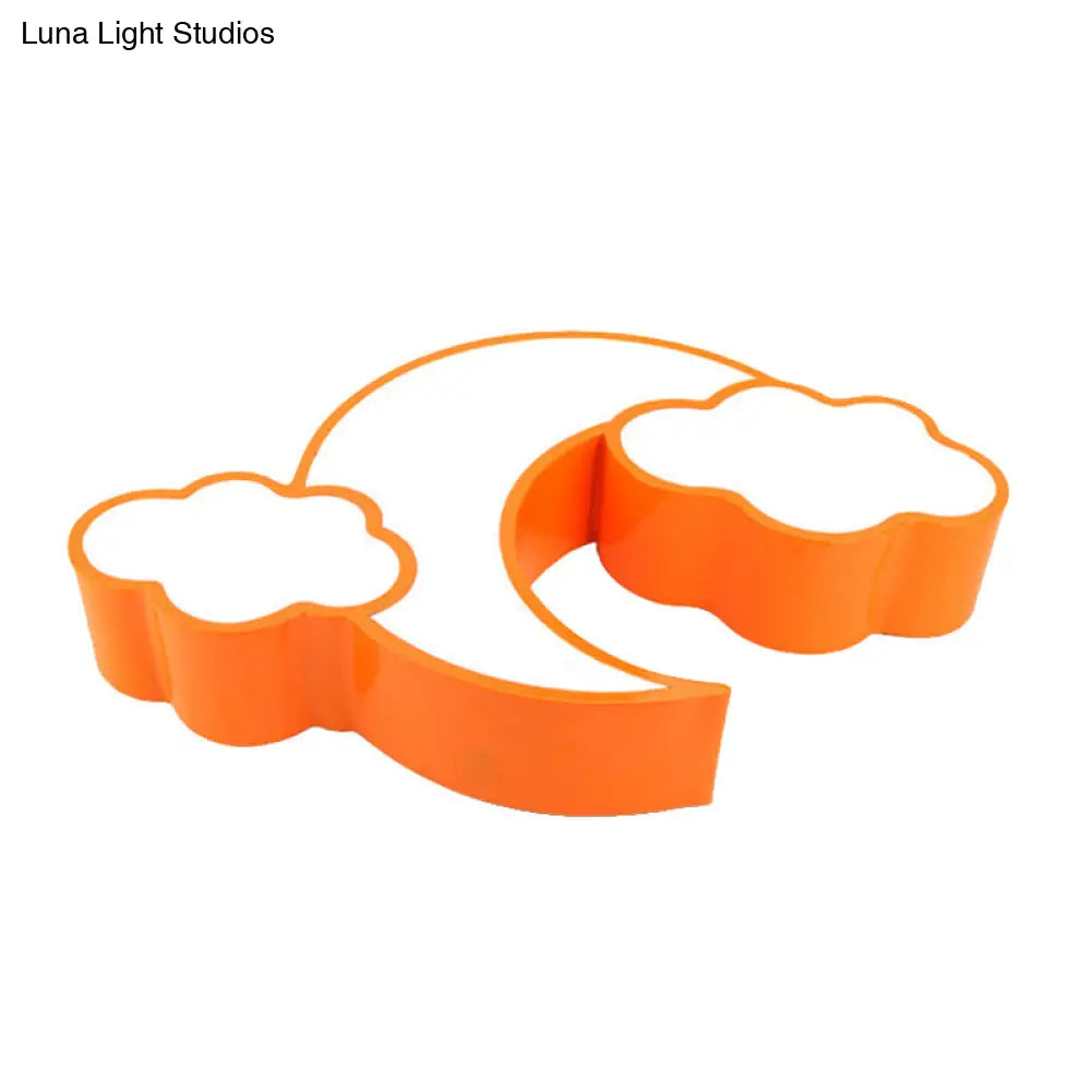 Acrylic Cloud And Moon Nursery Ceiling Light Fixture For Kindergarten Nursing Room