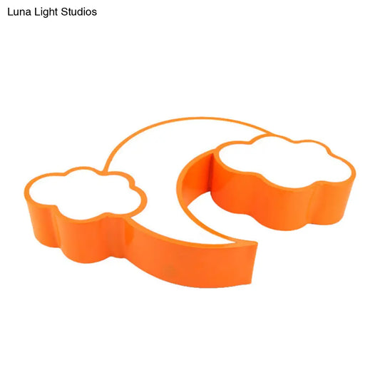 Acrylic Cloud And Moon Nursery Ceiling Light Fixture For Kindergarten Nursing Room