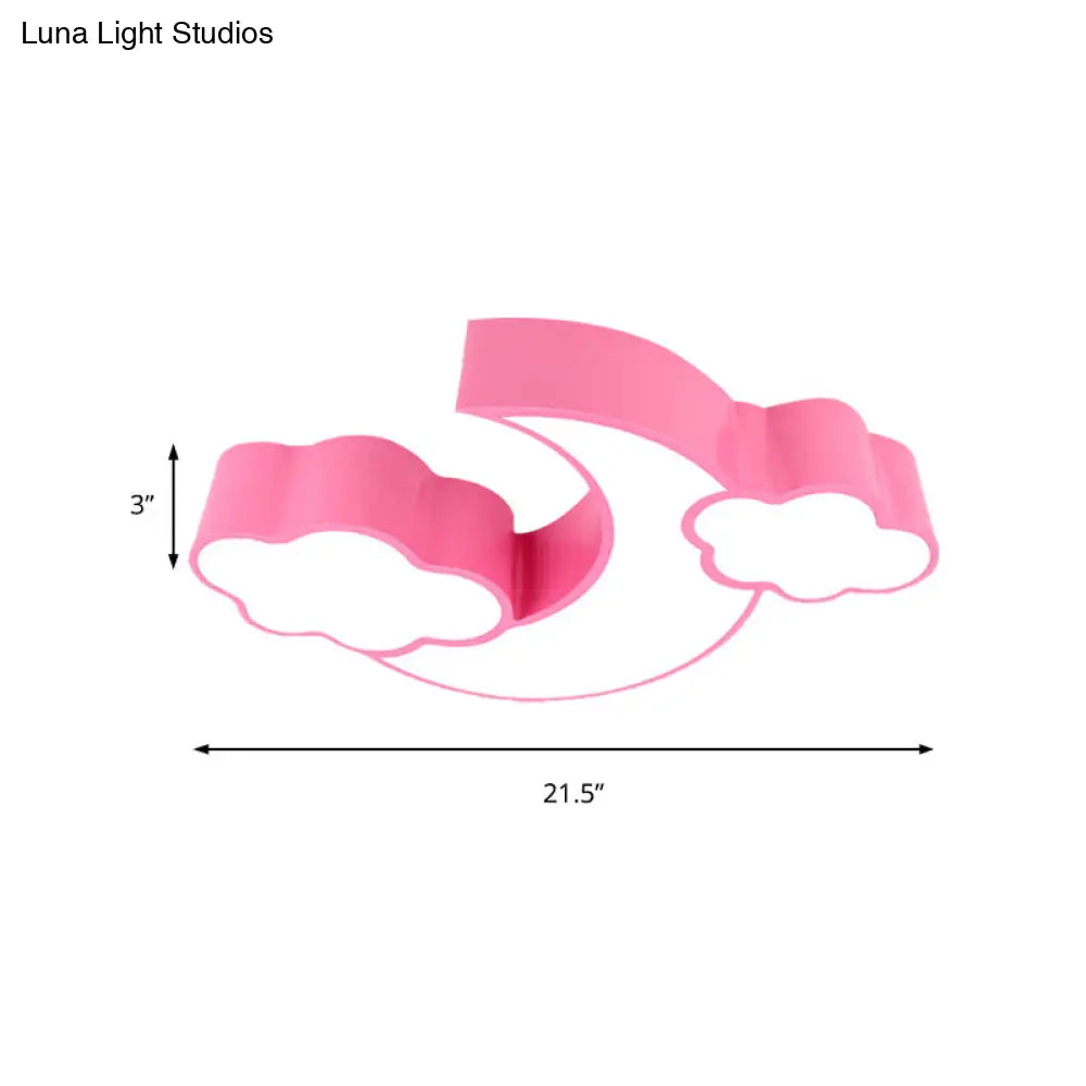 Acrylic Cloud And Moon Nursery Ceiling Light Fixture For Kindergarten Nursing Room