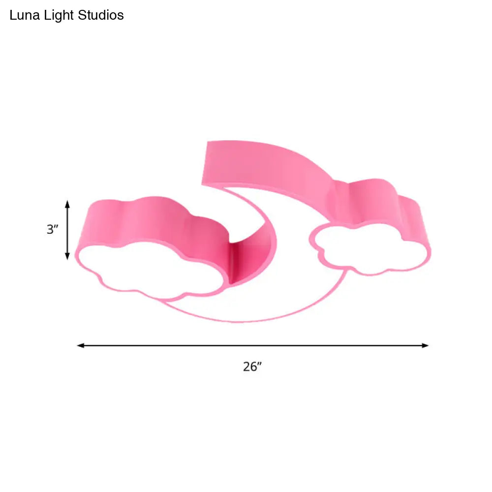 Acrylic Cloud And Moon Nursery Ceiling Light Fixture For Kindergarten Nursing Room
