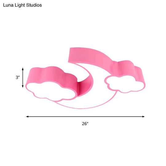 Acrylic Cloud And Moon Nursery Ceiling Light Fixture For Kindergarten Nursing Room
