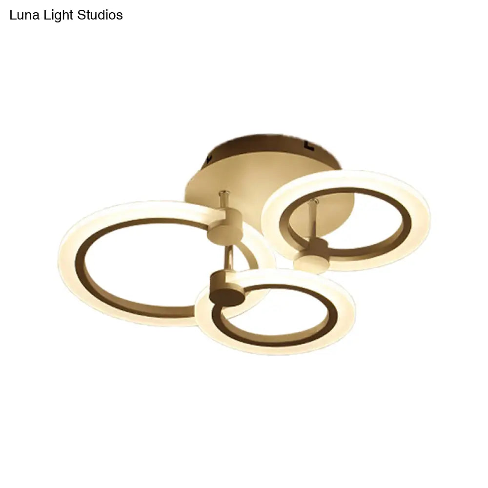 Acrylic Flush Ceiling Light With Multi-Tiered Led And Warm/White/Natural - Available In 3/5/7 Lights