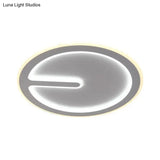 Acrylic Flush-Mount Led Clock Ceiling Light For Bedroom - Simplicity White With Warm/White