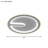 Acrylic Flush-Mount Led Clock Ceiling Light For Bedroom - Simplicity White With Warm/White