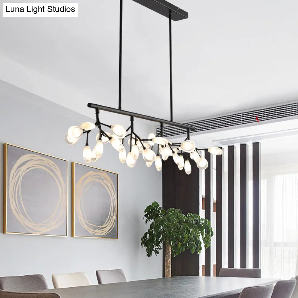 Acrylic Island Lighting Fixture: Simplicity Design With 36 Bulbs - Perfect For Dining Rooms!